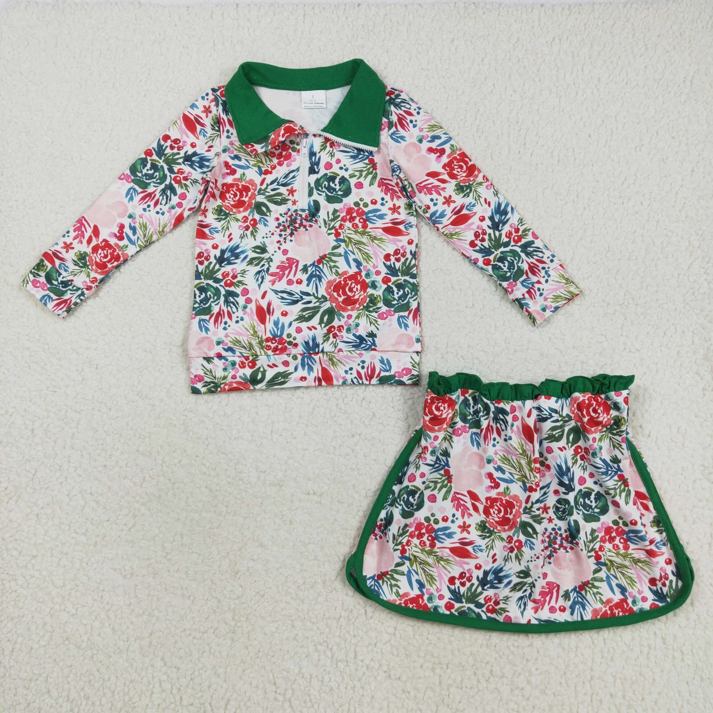 Girl Floral Skirt Set