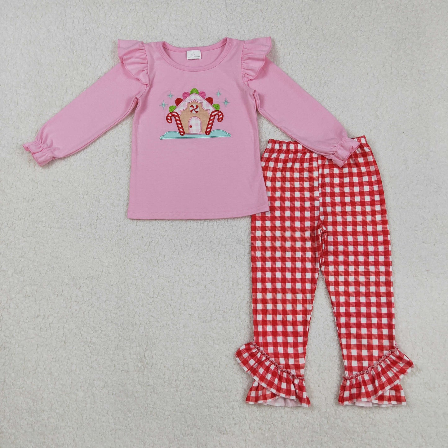 Girl Gingerbread House Pant Set
