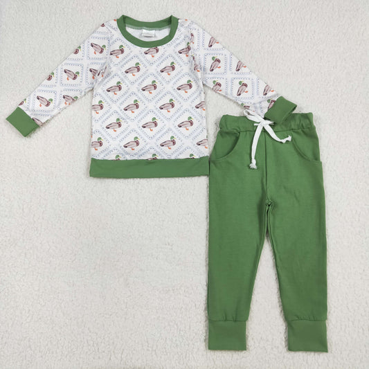 Boy Green Duck Pant Set