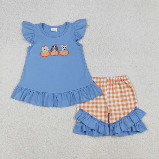 Girl Dog Fall Short Set